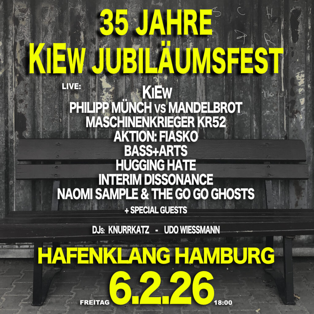 35 Jahre KiEw Jubiläumsfest am 6. Februar 2026 im Hafenklang Hamburg
